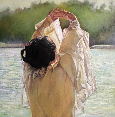 Mujer joven en postura Zen