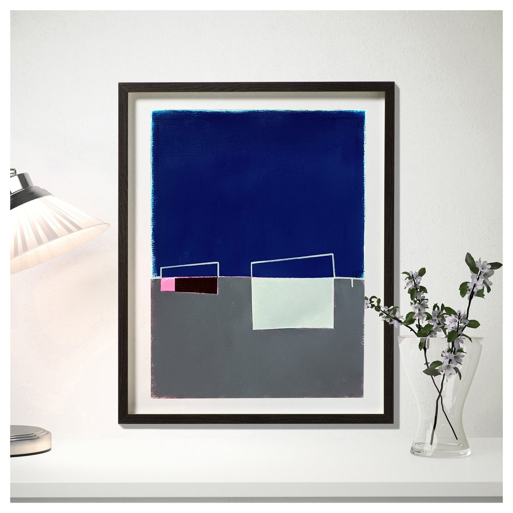 Blue and grey composition