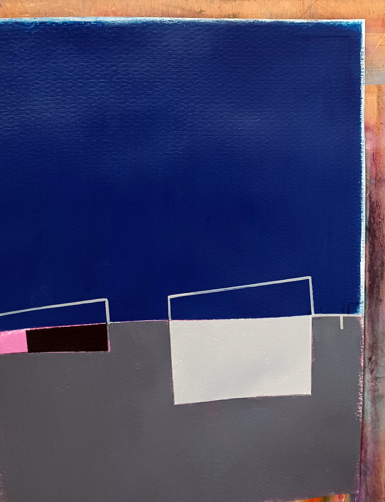 Blue and grey composition