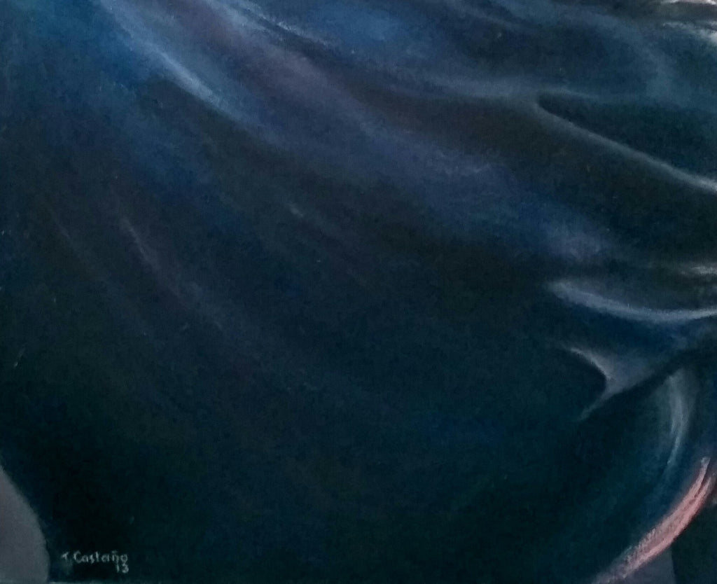 Mujer con niño al ponerse el sol.